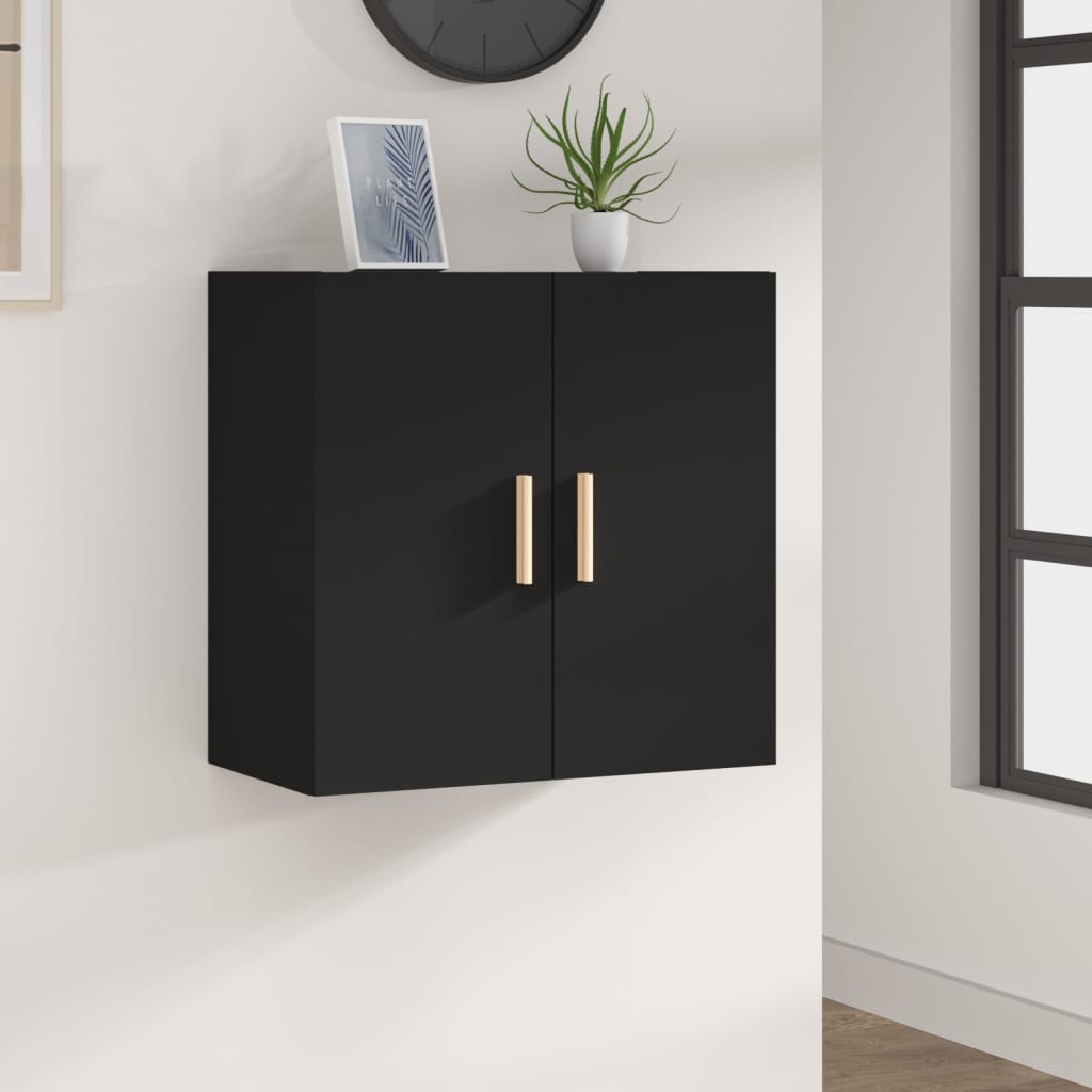 Wall Cabinet Black 60x30x60 cm Wood Material