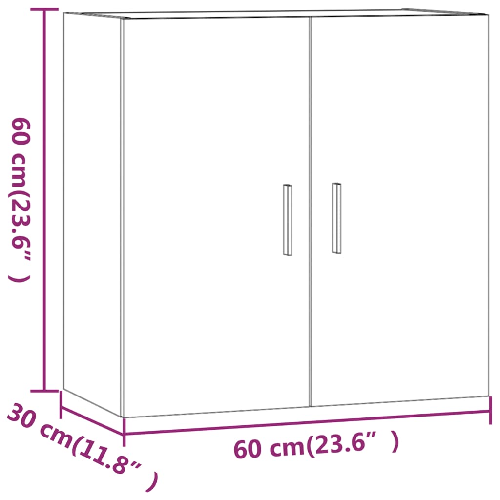 Wall Cabinet Sonoma Oak 60x30x60 cm Wood Material