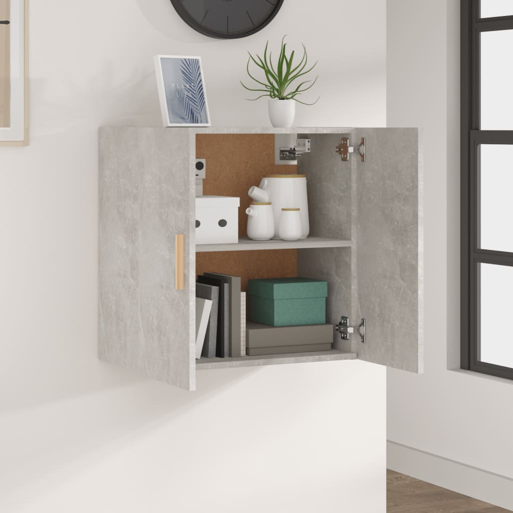 Wall Cabinet Concrete Grey 60x30x60 cm Wood Material