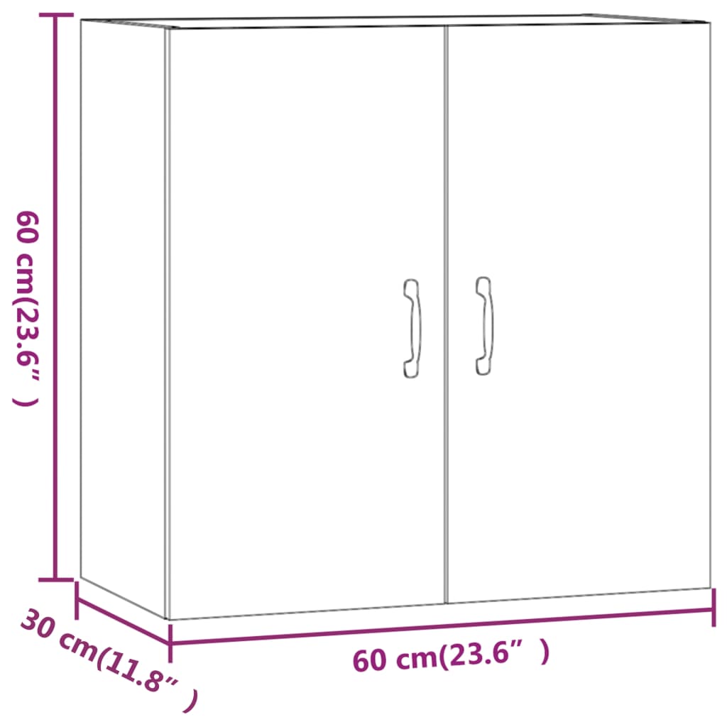 Wandschrank Schwarz 60x31x60 cm Holzwerkstoff