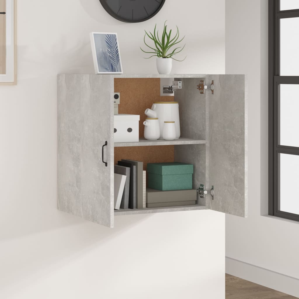 Wall Cabinet Concrete Grey 60x31x60 cm Wood Material