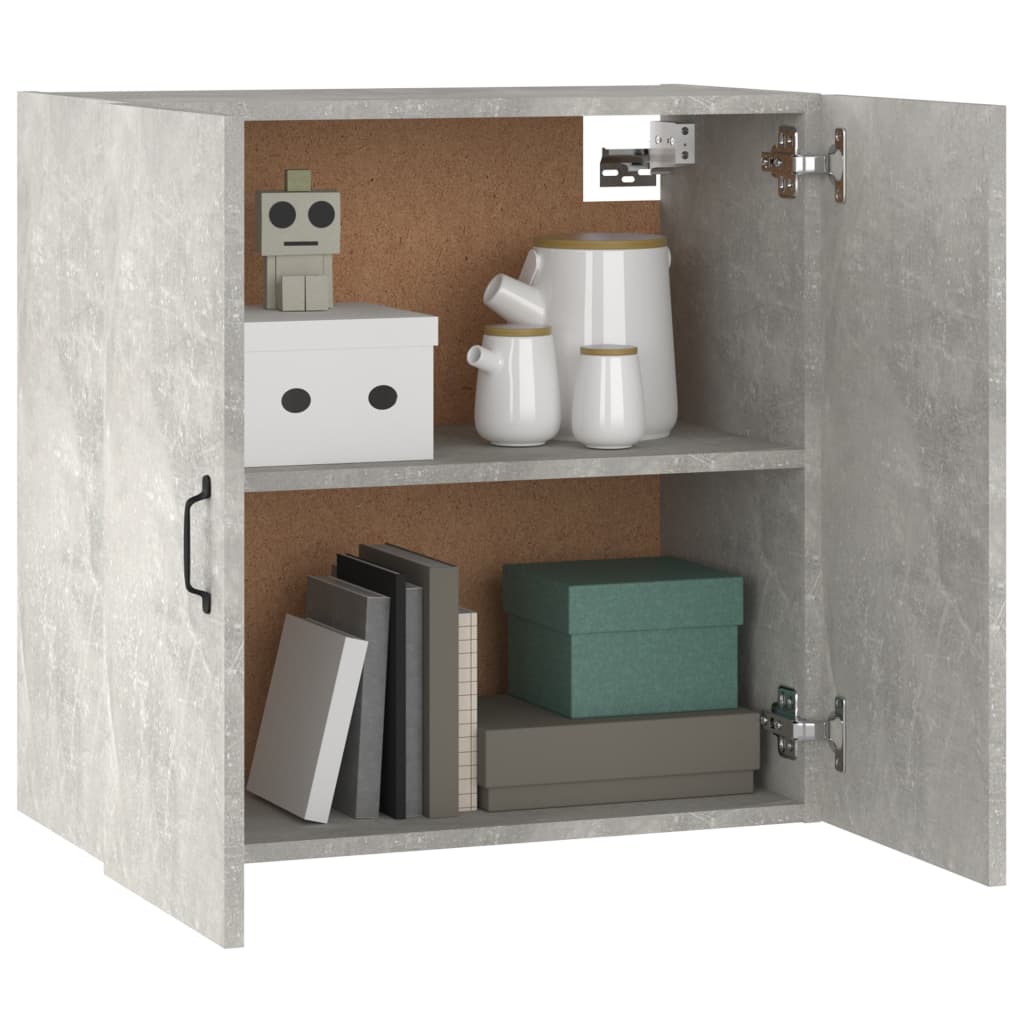 Wall Cabinet Concrete Grey 60x31x60 cm Wood Material