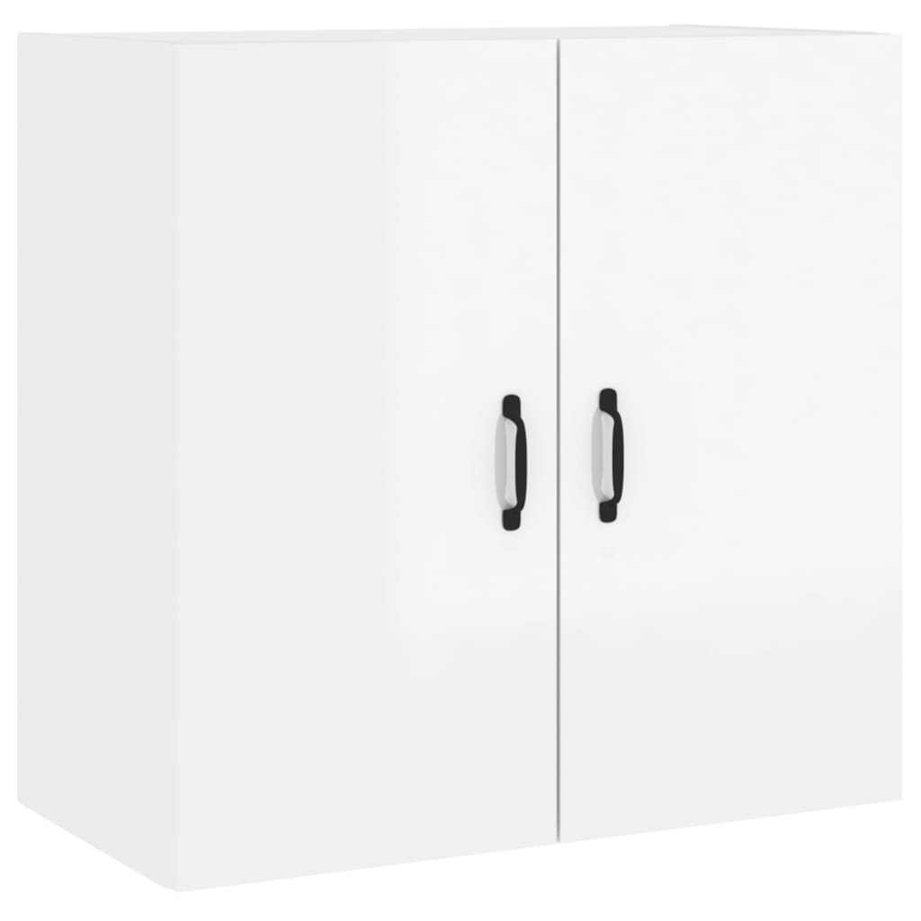 Wall Cabinet High Gloss White 60x31x60 cm Wood Material