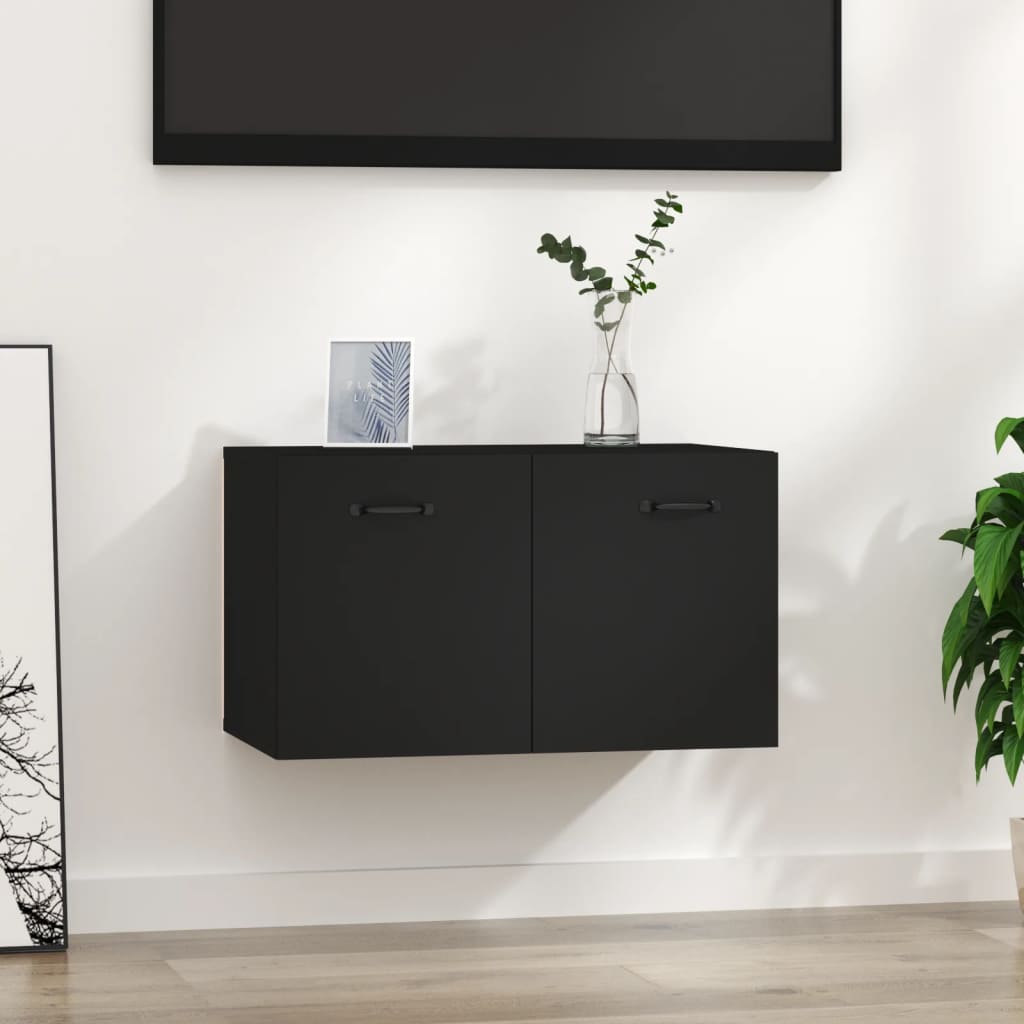 Wall Cabinet Black 60x36.5x35 cm Wood Material