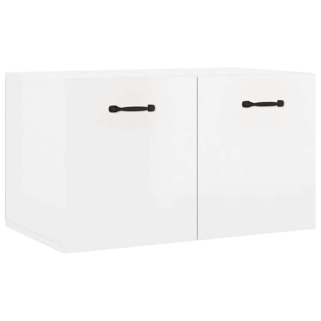 Wall Cabinet High Gloss White 60x36.5x35 cm Wood Material