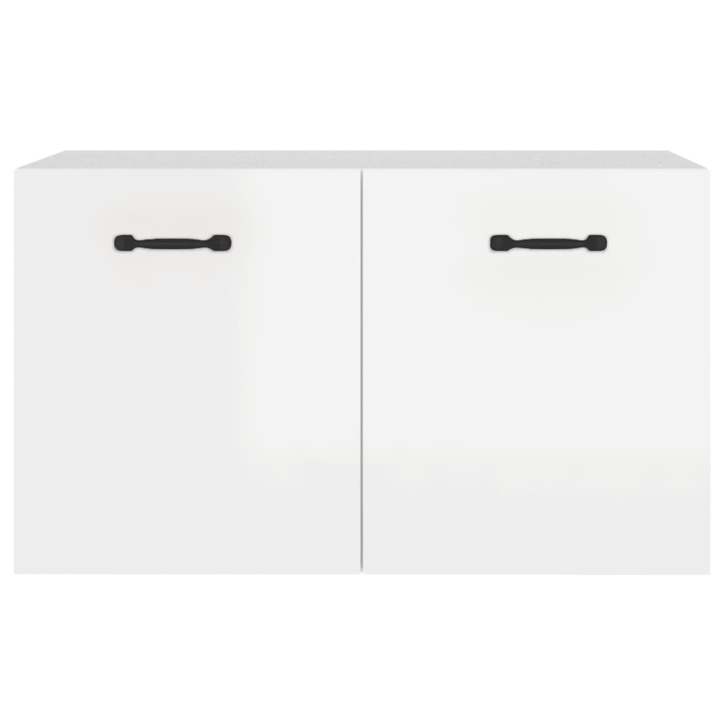 Wall Cabinet High Gloss White 60x36.5x35 cm Wood Material