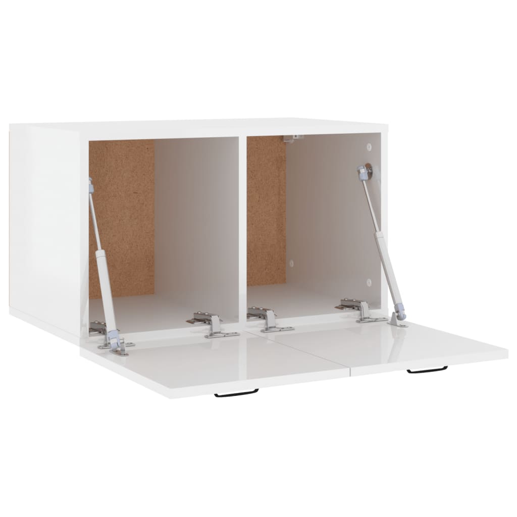 Wall Cabinet High Gloss White 60x36.5x35 cm Wood Material