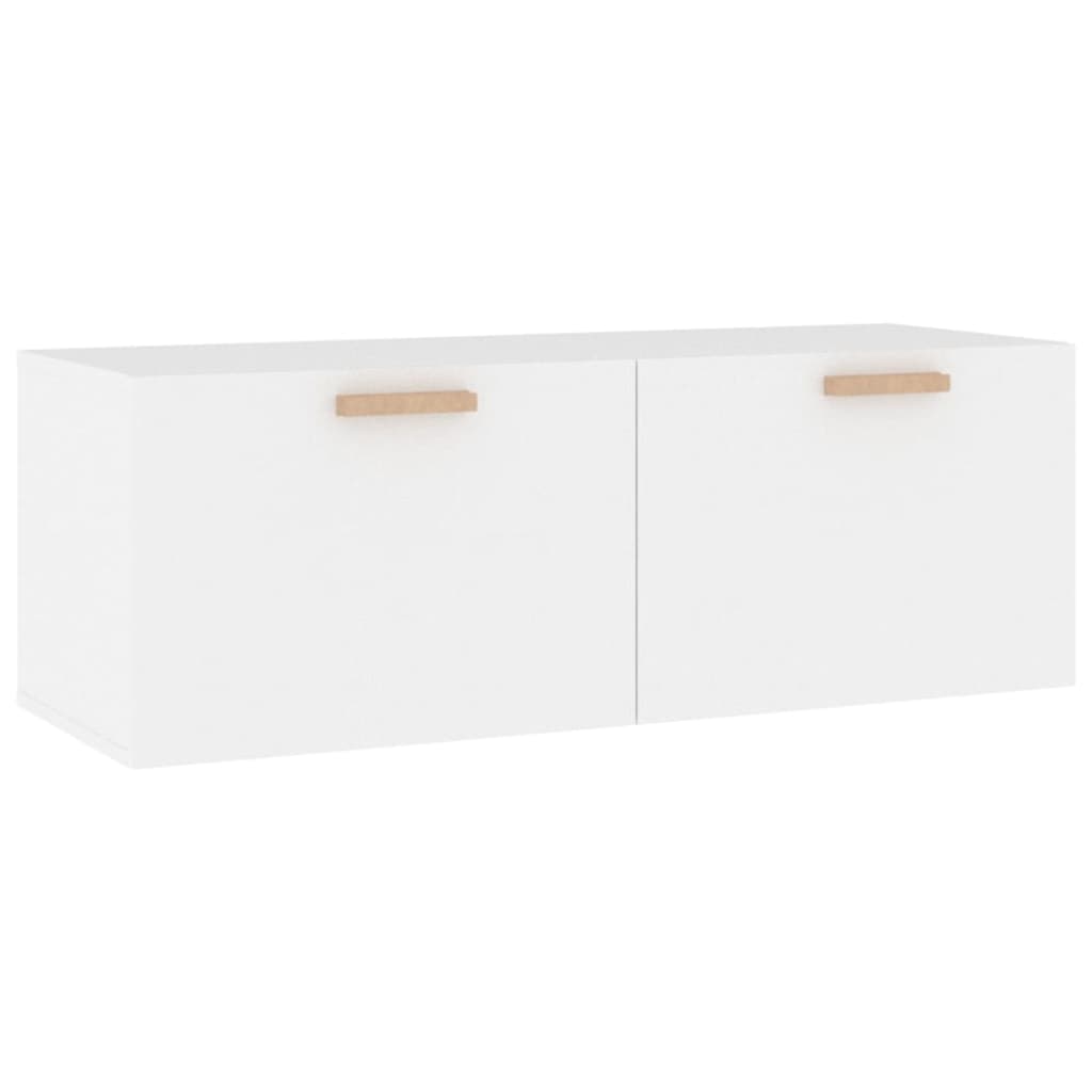 Wall Cabinet White 100x36.5x35 cm Wood Material