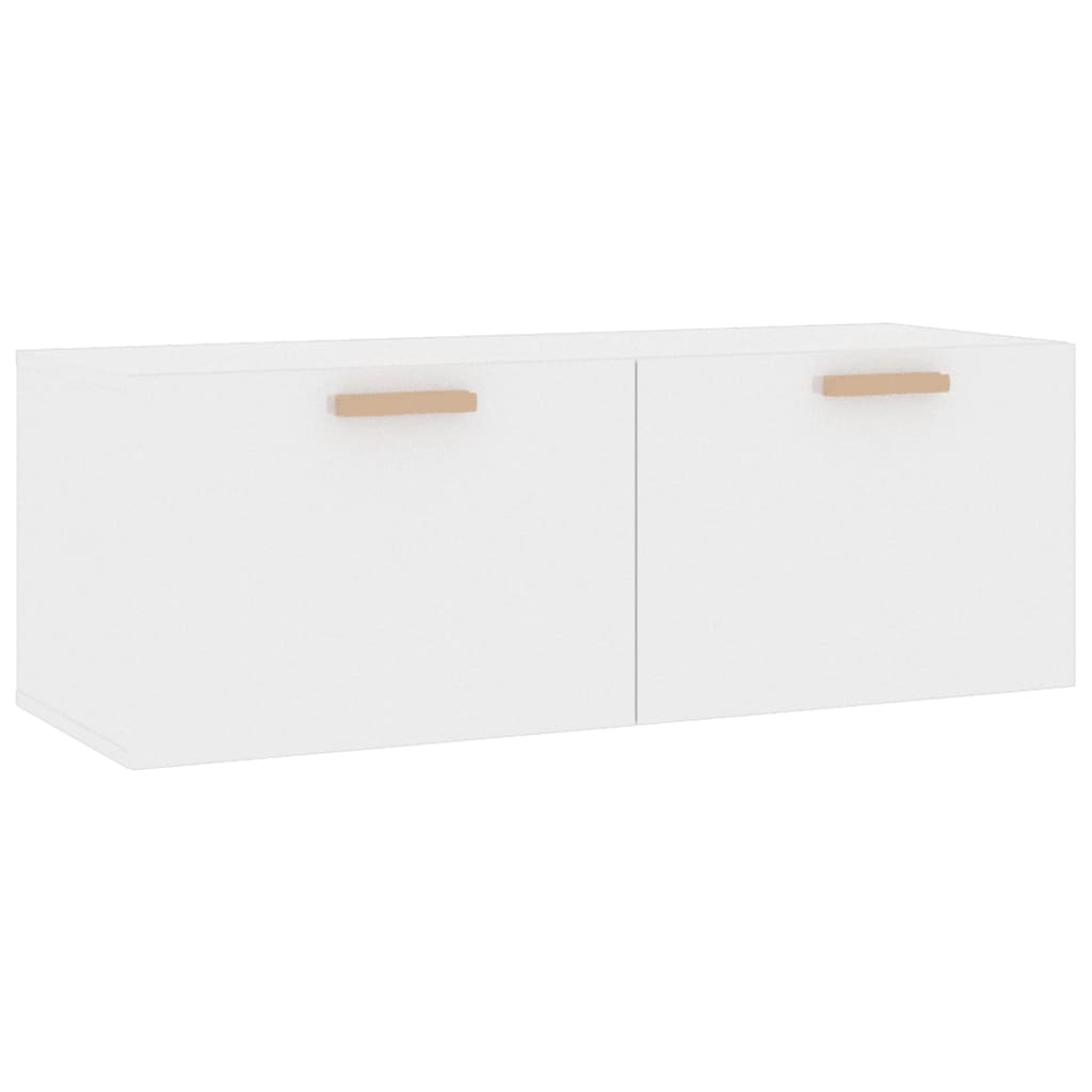 Wall Cabinet High Gloss White 100x36.5x35 cm Wood Material