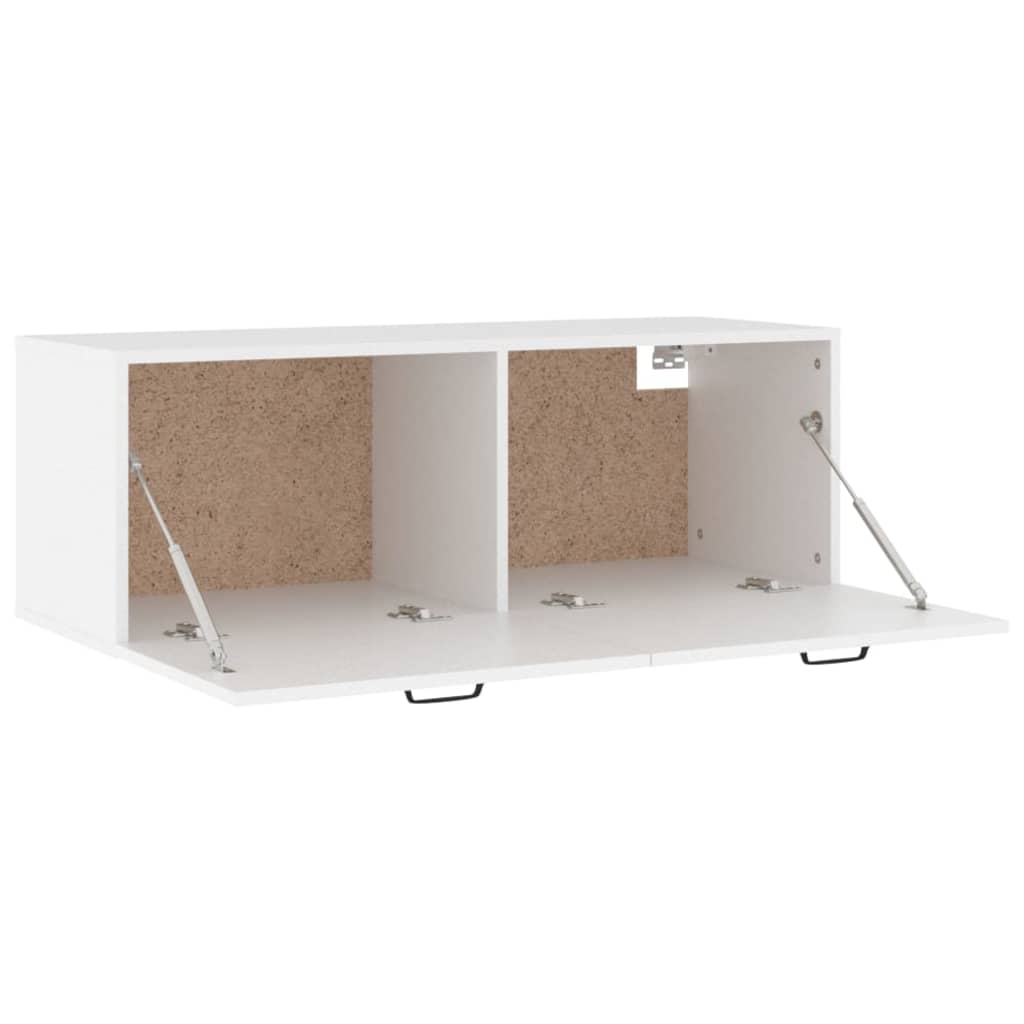 Wall Cabinet White 100x36.5x35 cm Wood Material