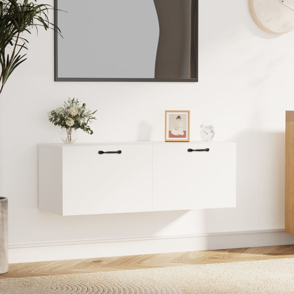 Wall Cabinet White 100x36.5x35 cm Wood Material