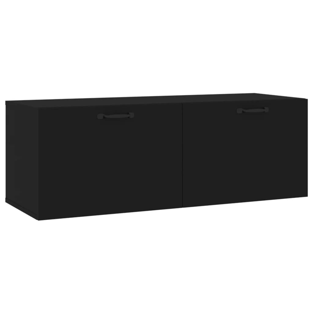 Wall Cabinet Black 100x36.5x35 cm Wood Material