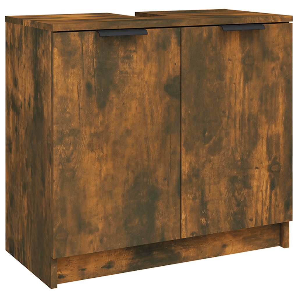 Bathroom Cabinet Smoked Oak 64.5x33.5x59 cm Wood Material