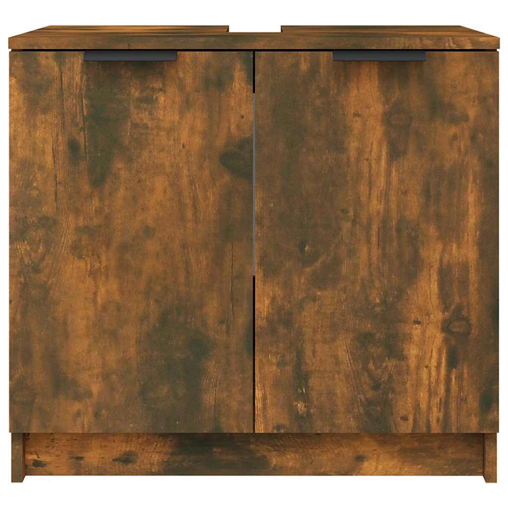 Bathroom Cabinet Smoked Oak 64.5x33.5x59 cm Wood Material