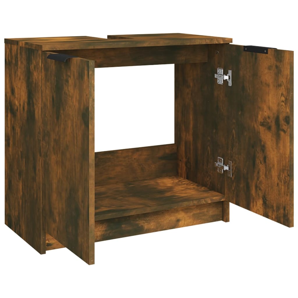 Badschrank Räuchereiche 64,5x33,5x59 cm Holzwerkstoff