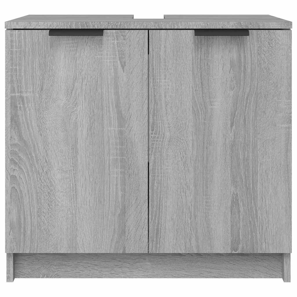 Bathroom Cabinet Gray Sonoma 64.5x33.5x59 cm Wood Material