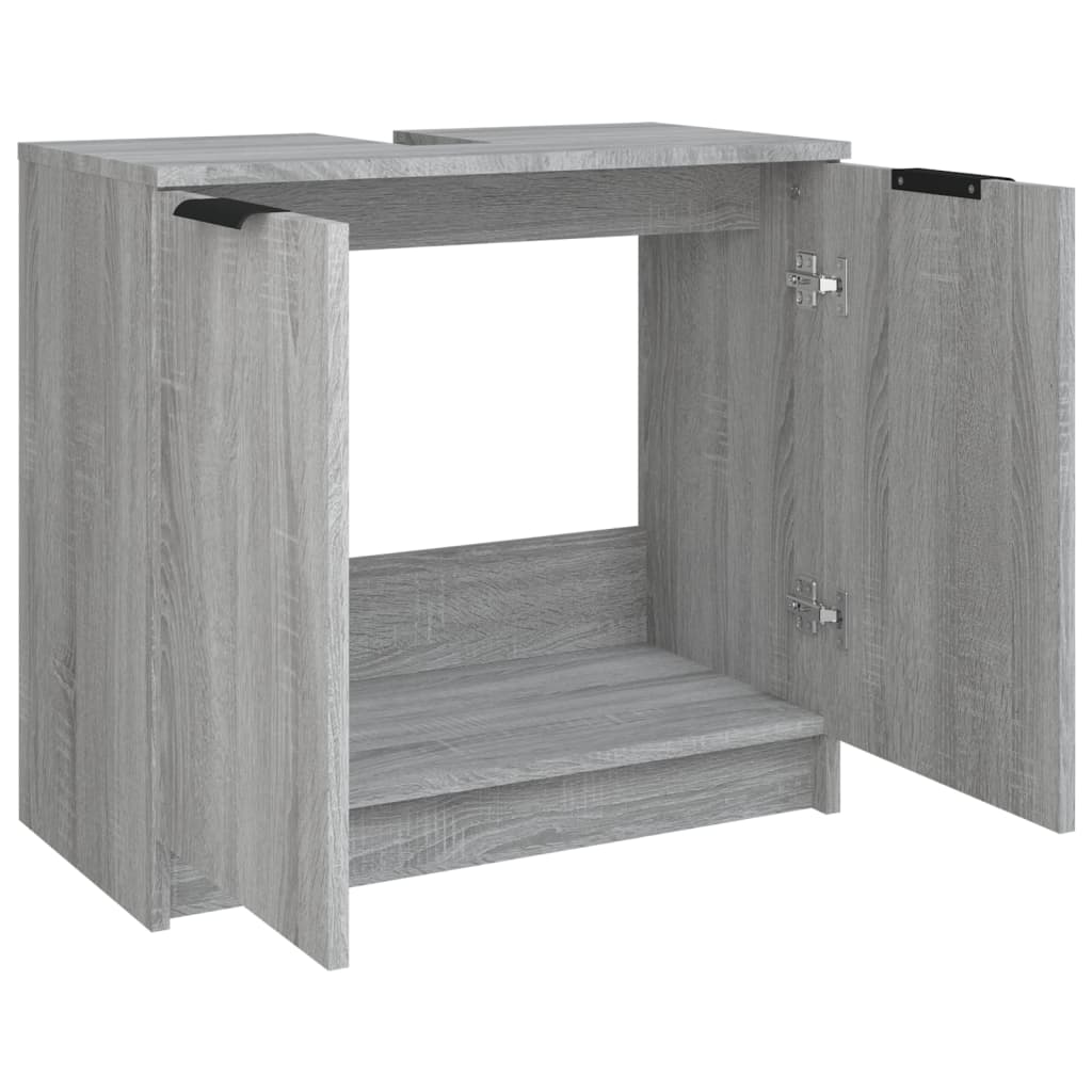 Badschrank Grau Sonoma 64,5x33,5x59 cm Holzwerkstoff