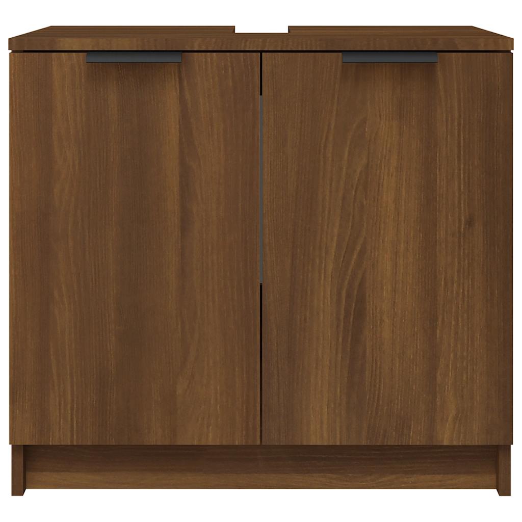 Bathroom Cabinet Brown Oak Look 64.5x33.5x59 cm Wood Material