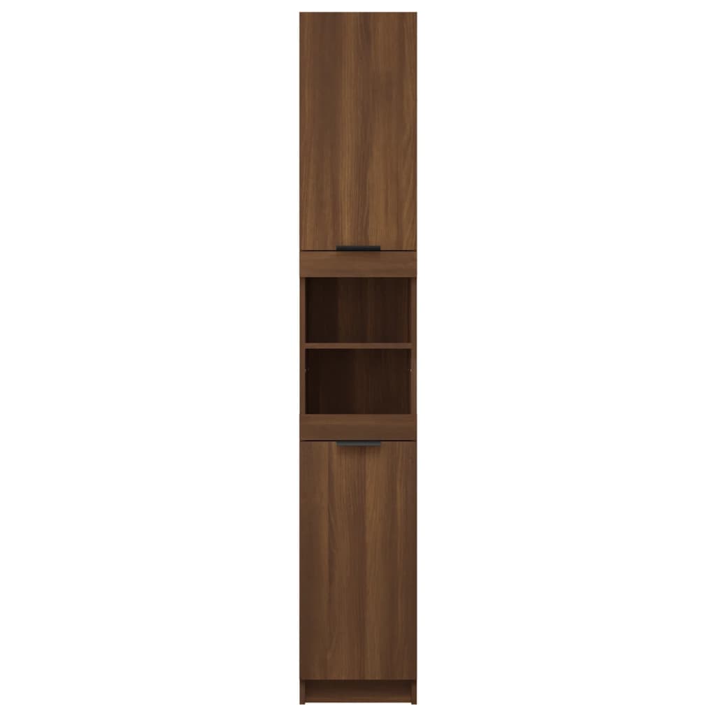 Bathroom Cabinet Brown Oak Look 32x34x188.5 cm Wood Material