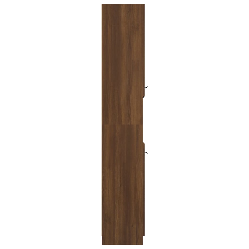 Bathroom Cabinet Brown Oak Look 32x34x188.5 cm Wood Material