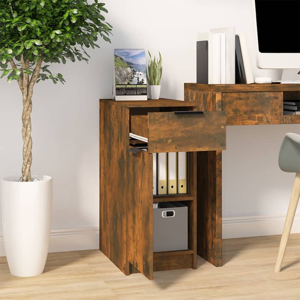 Desk Cabinet Smoked Oak 33.5x50x75 cm Wood Material