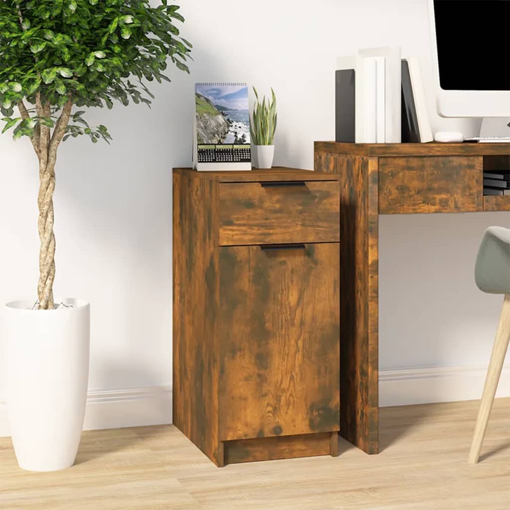 Desk Cabinet Smoked Oak 33.5x50x75 cm Wood Material