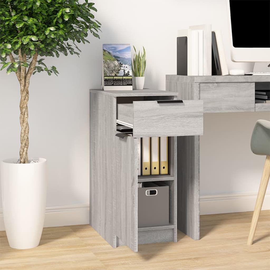 Desk Cabinet Gray Sonoma 33.5x50x75 cm Wood Material