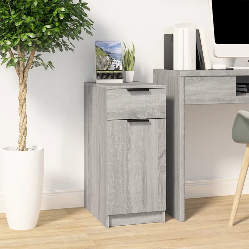 Desk Cabinet Gray Sonoma 33.5x50x75 cm Wood Material