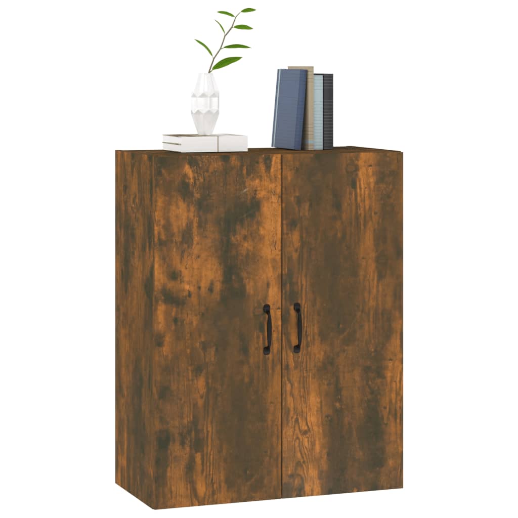 Wall Cabinet Smoked Oak 69.5x34x90 cm Wood Material