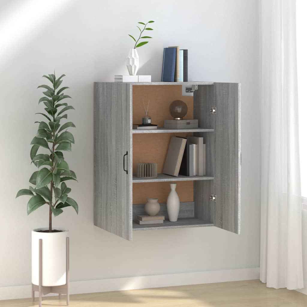 Wall Cabinet Sonoma Oak 69.5x34x90 cm Wood Material