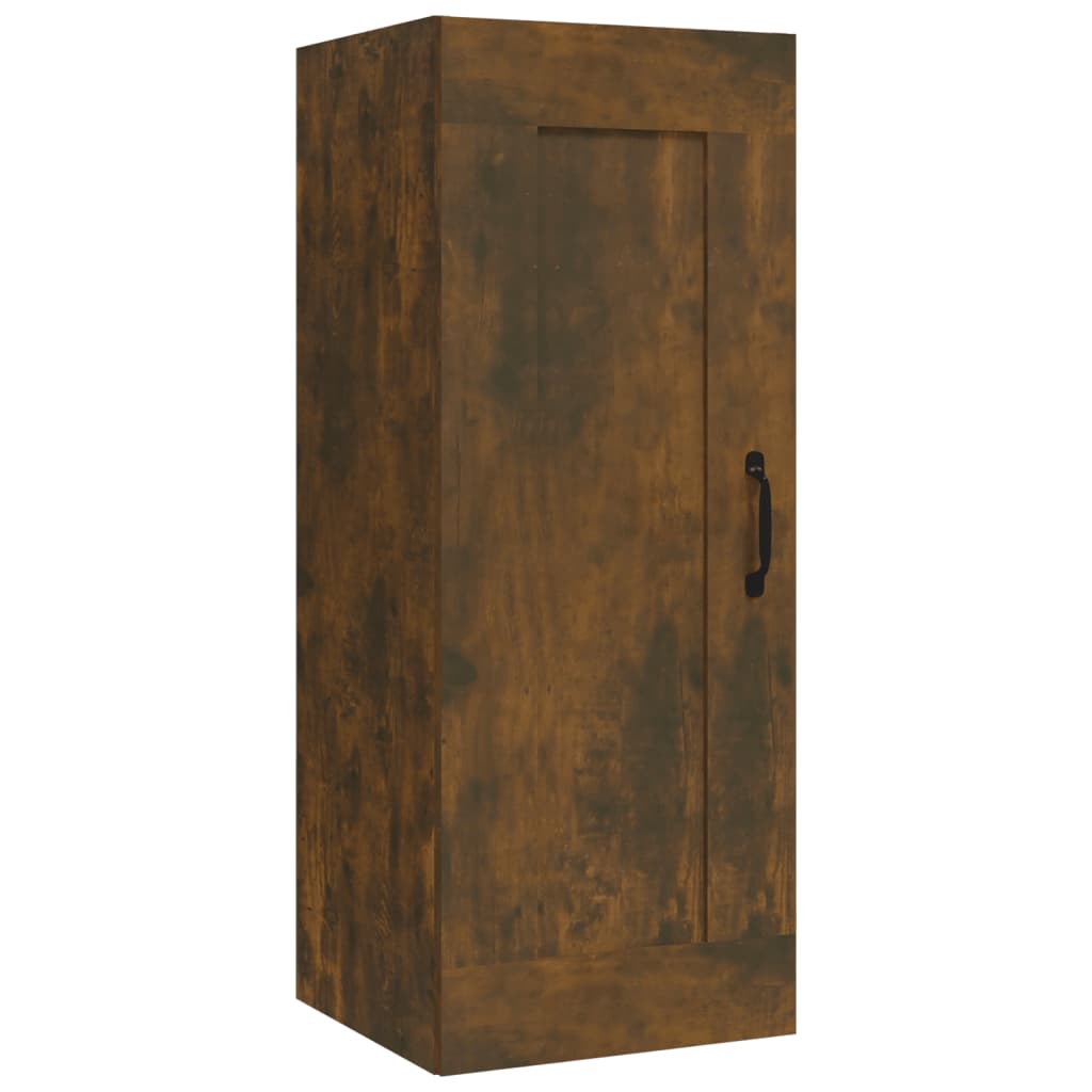 Wall Cabinet Smoked Oak 35x34x90 cm Wood Material