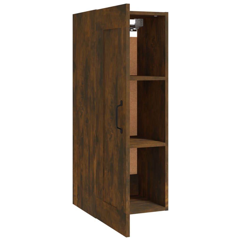 Wall Cabinet Smoked Oak 35x34x90 cm Wood Material