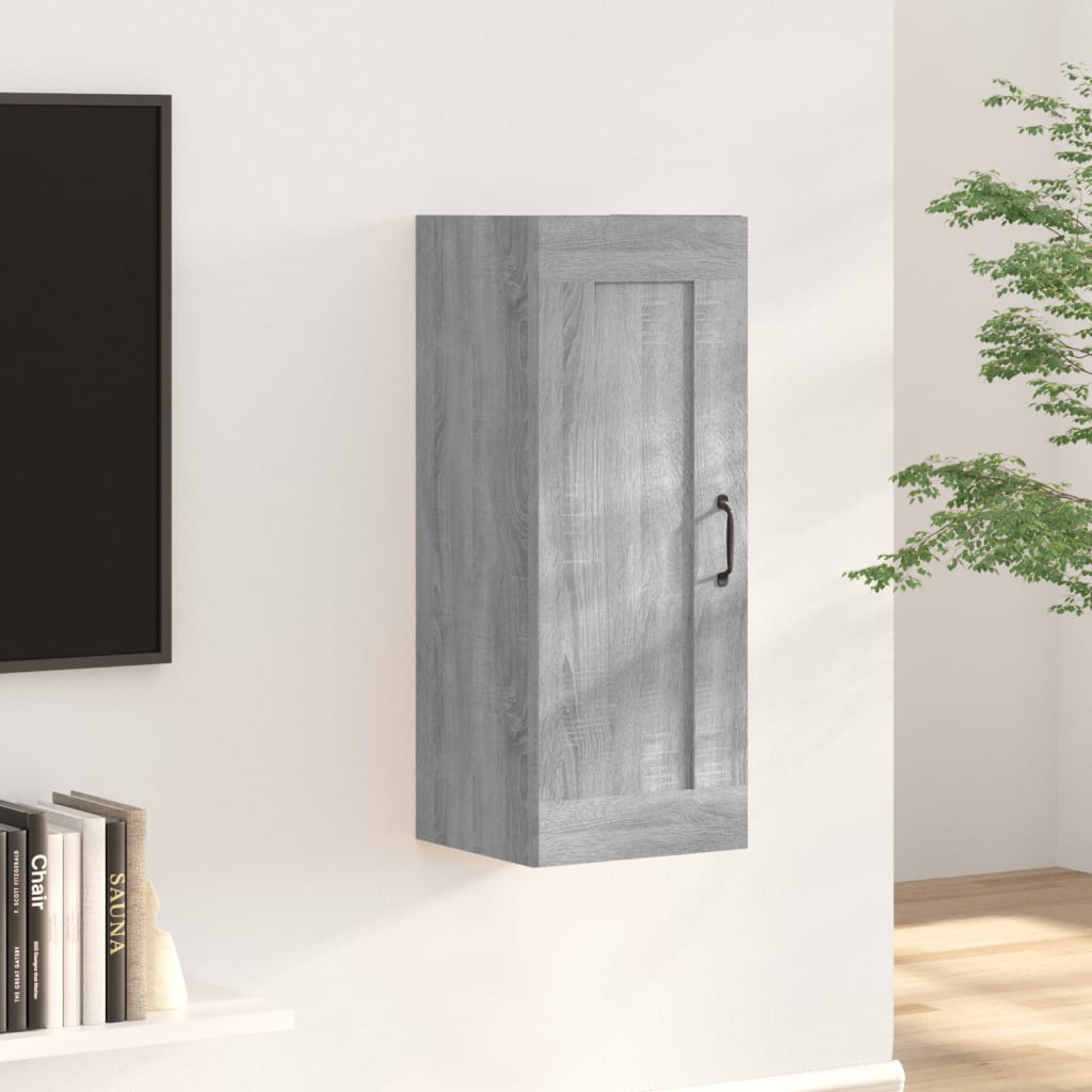 Wall Cabinet Grey Sonoma 35x34x90 cm Wood Material