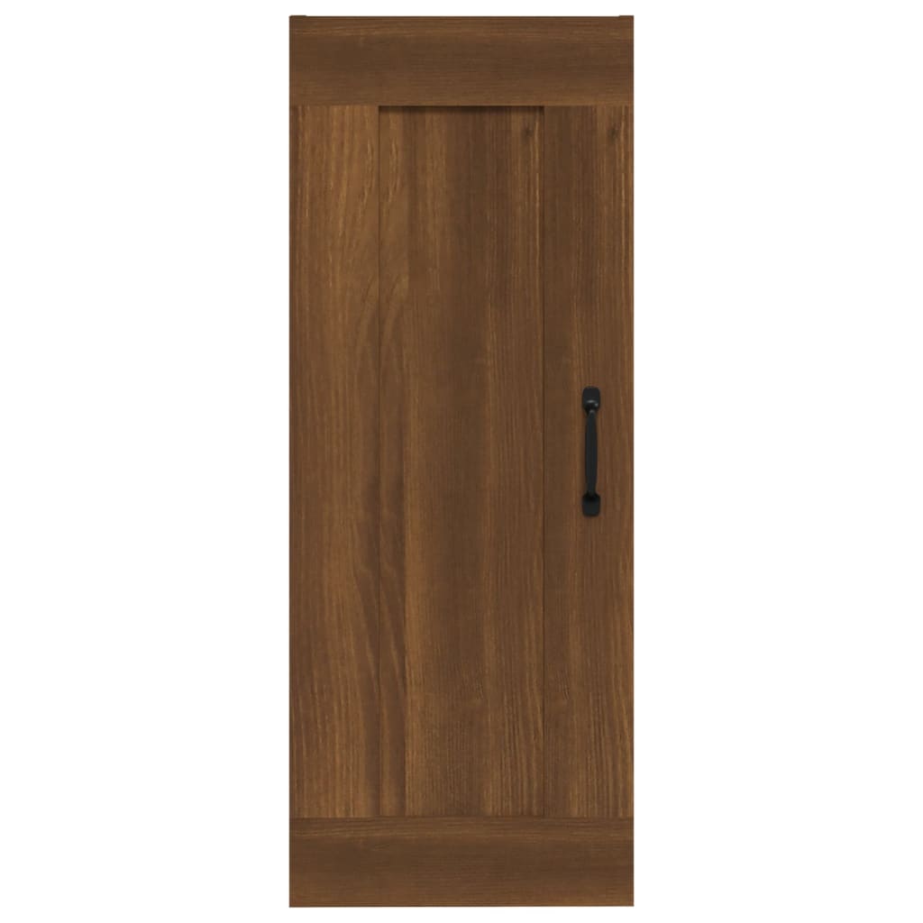 Wall Cabinet Brown Oak Look 35x34x90 cm Wood Material