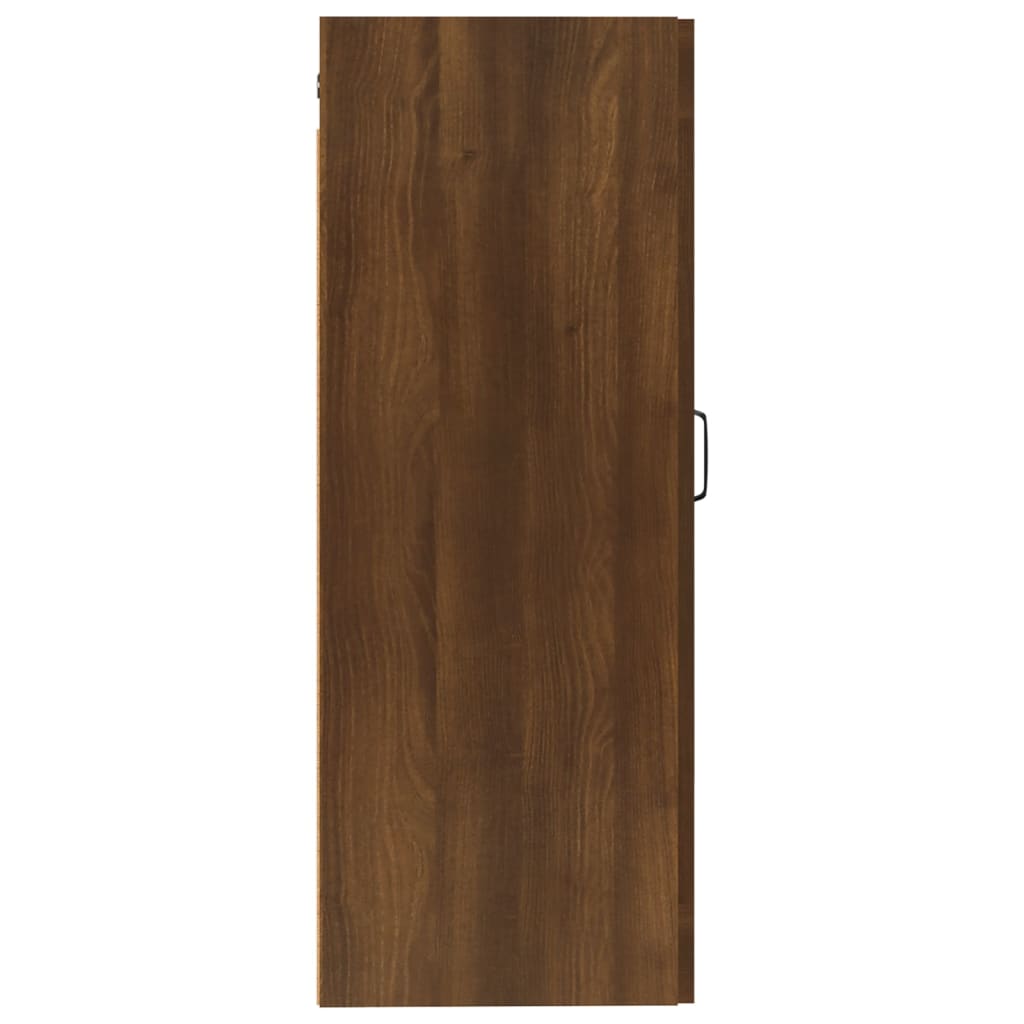 Wall Cabinet Brown Oak Look 35x34x90 cm Wood Material