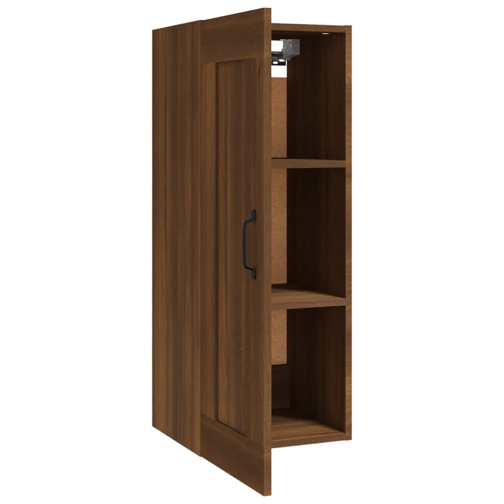 Wall Cabinet Brown Oak Look 35x34x90 cm Wood Material