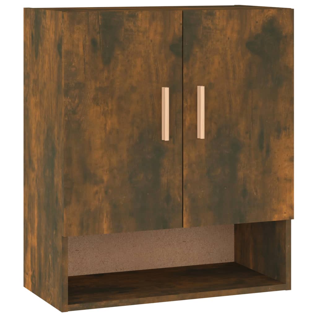 Wall Cabinet Smoked Oak 60x31x70 cm Wood Material