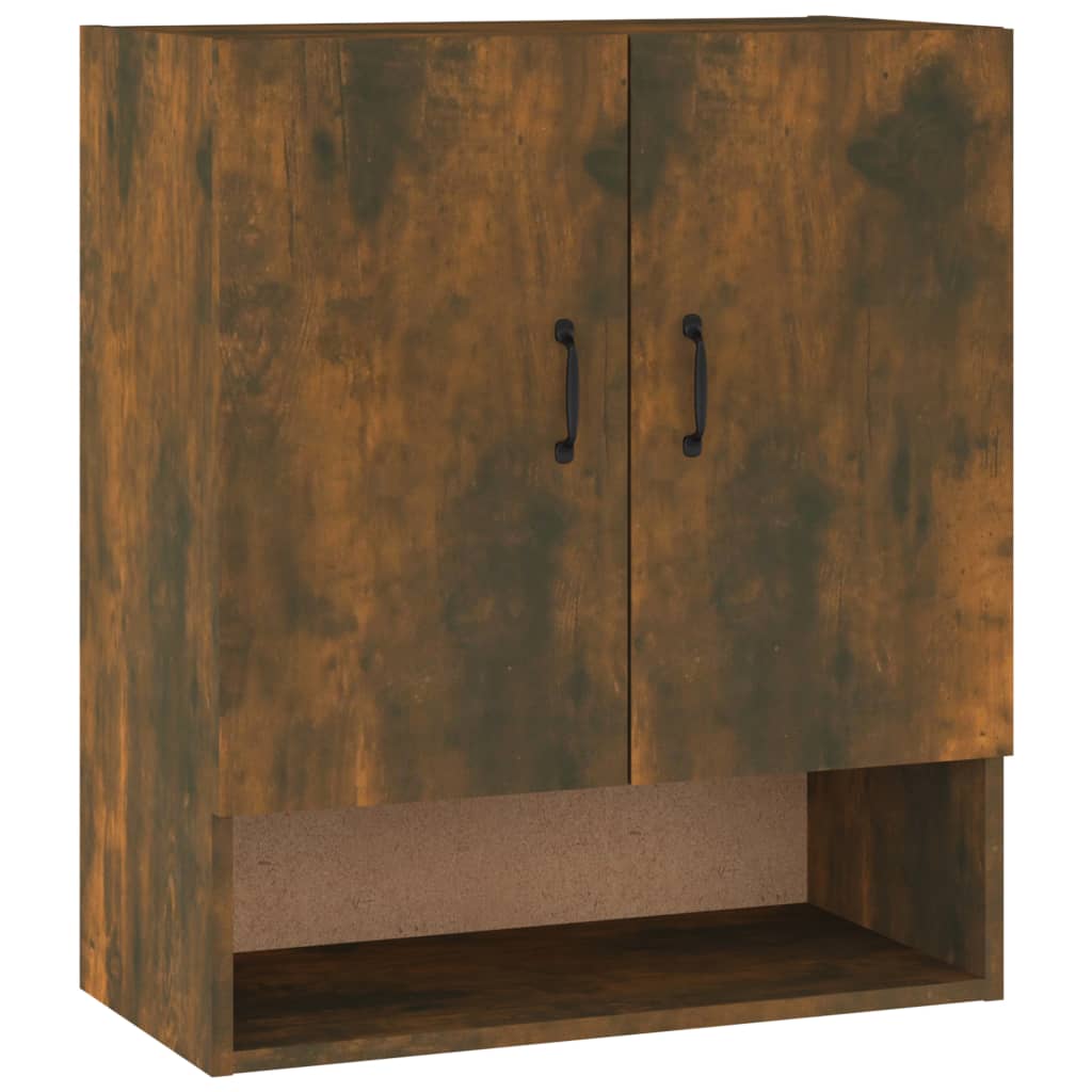 Wall Cabinet Smoked Oak 60x31x70 cm Wood Material