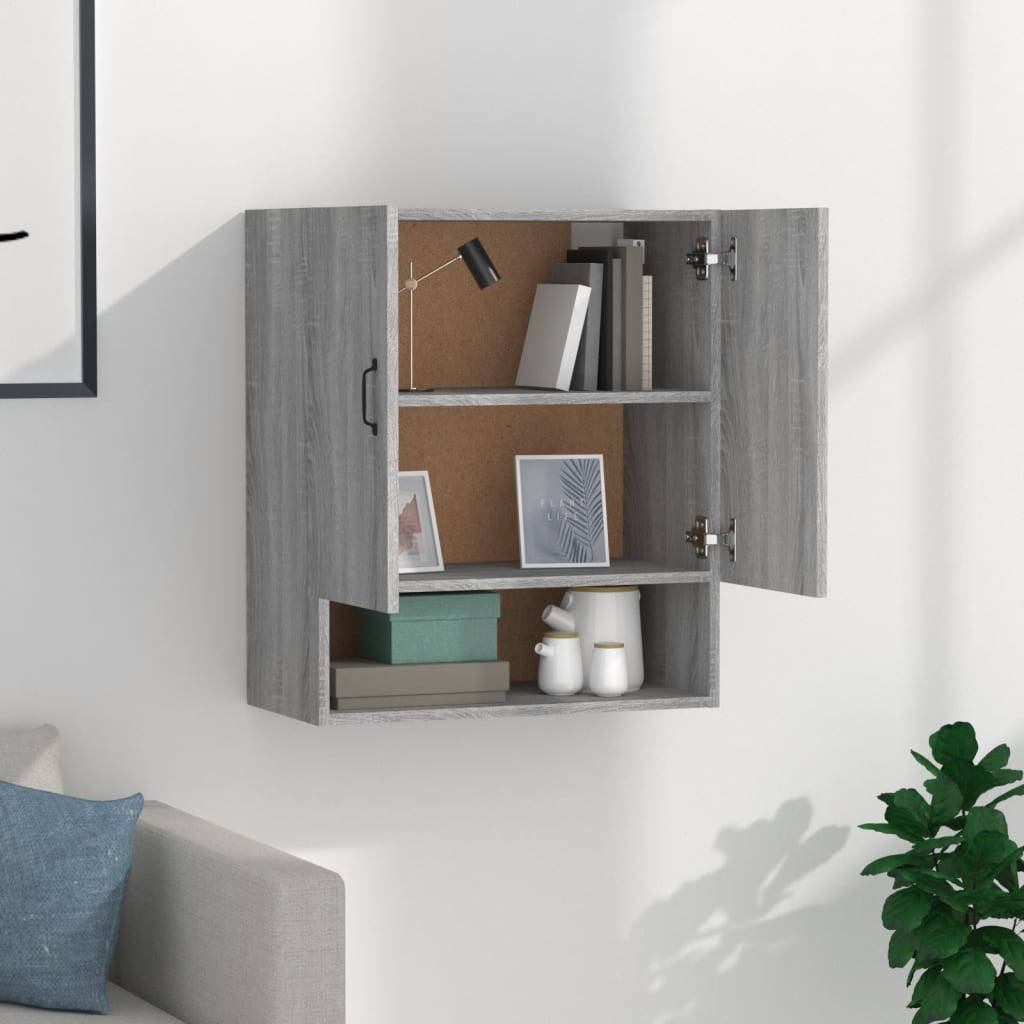 Wall Cabinet Gray Sonoma 60x31x70 cm Wood Material