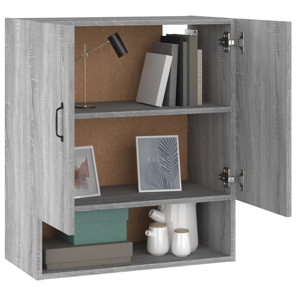 Wall Cabinet Gray Sonoma 60x31x70 cm Wood Material