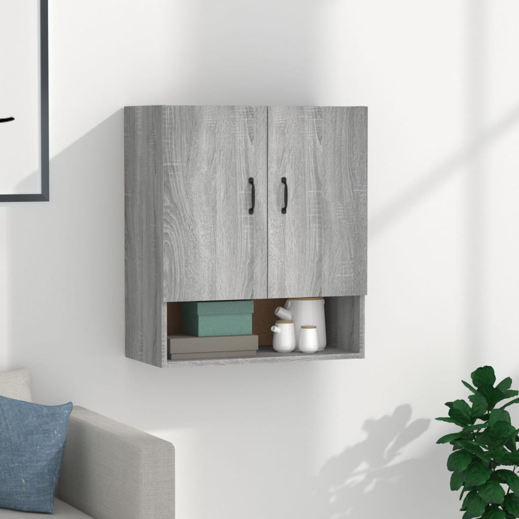 Wall Cabinet Gray Sonoma 60x31x70 cm Wood Material