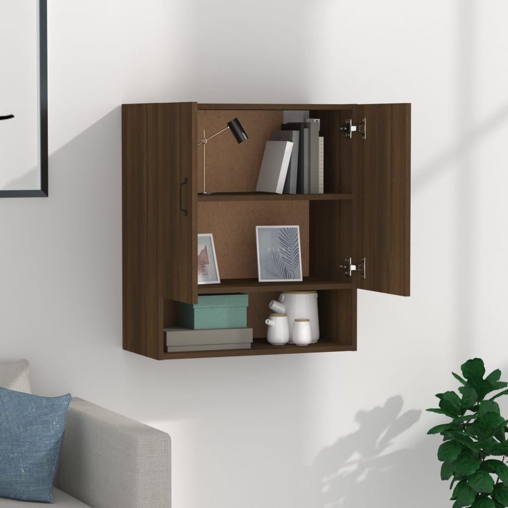 Wall Cabinet Brown Oak Look 60x31x70 cm Wood Material