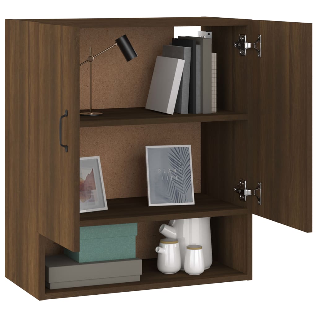 Wall Cabinet Brown Oak Look 60x31x70 cm Wood Material