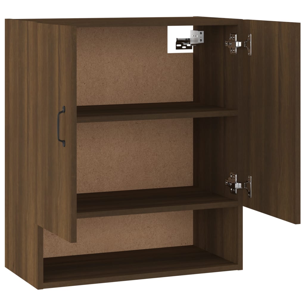 Wall Cabinet Brown Oak Look 60x31x70 cm Wood Material