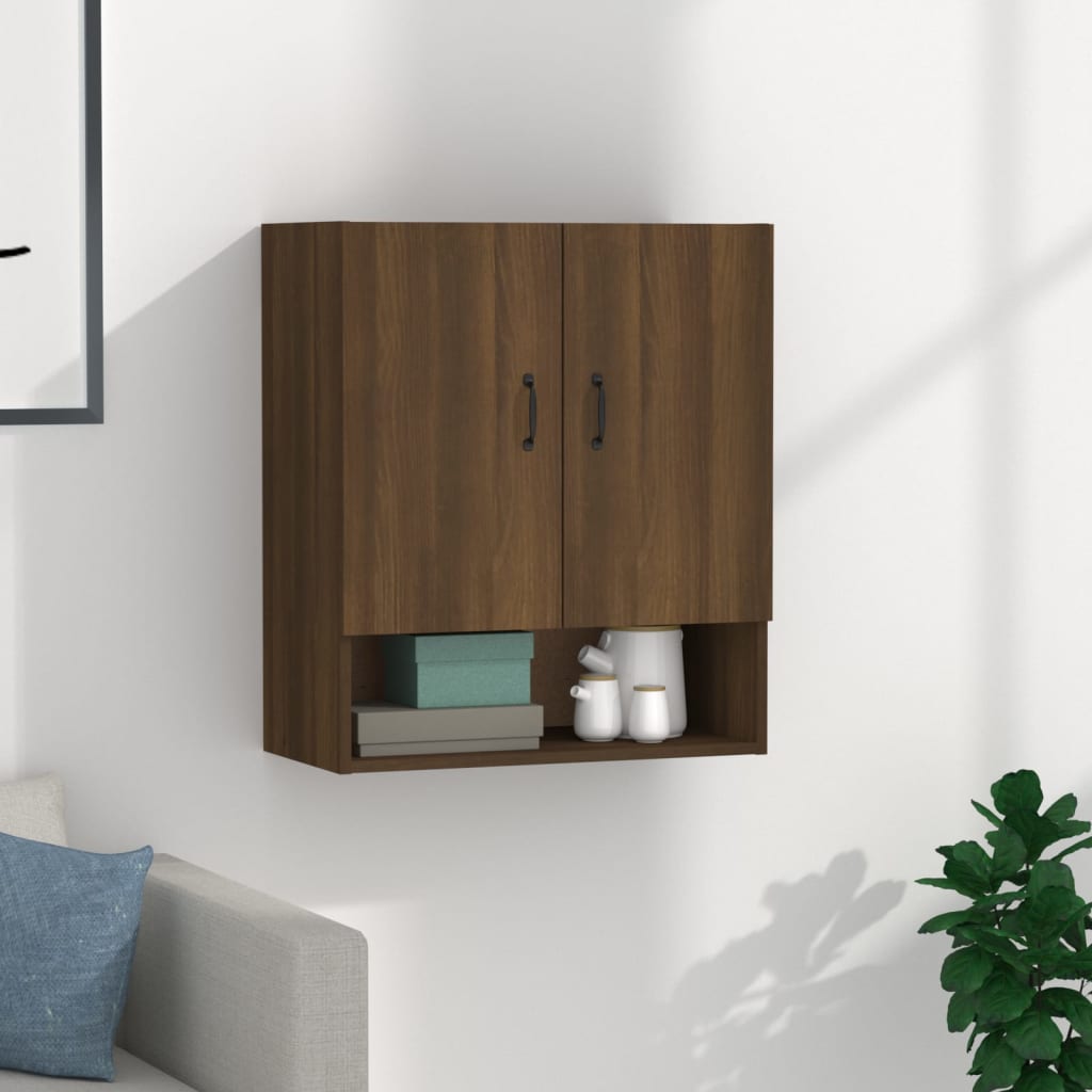 Wall Cabinet Brown Oak Look 60x31x70 cm Wood Material