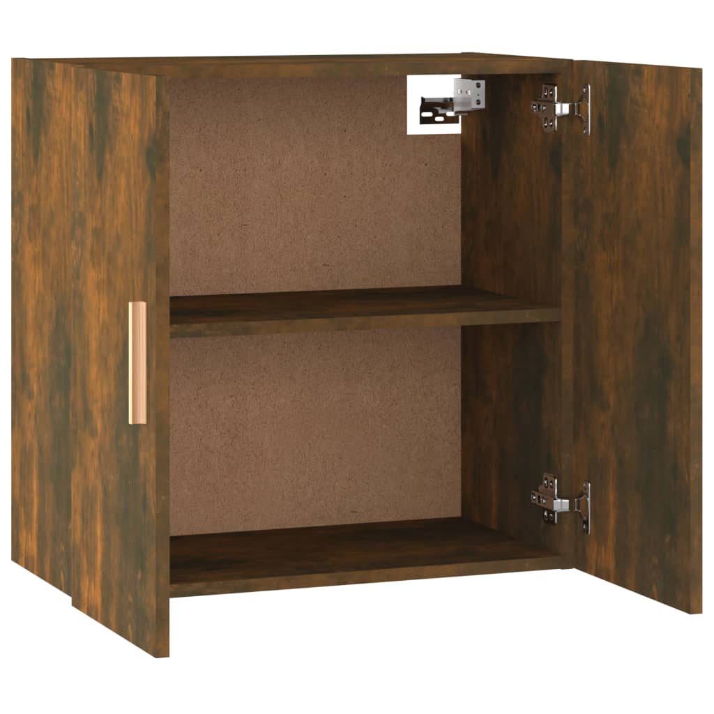 Wall Cabinet Smoked Oak 60x30x60 cm Wood Material