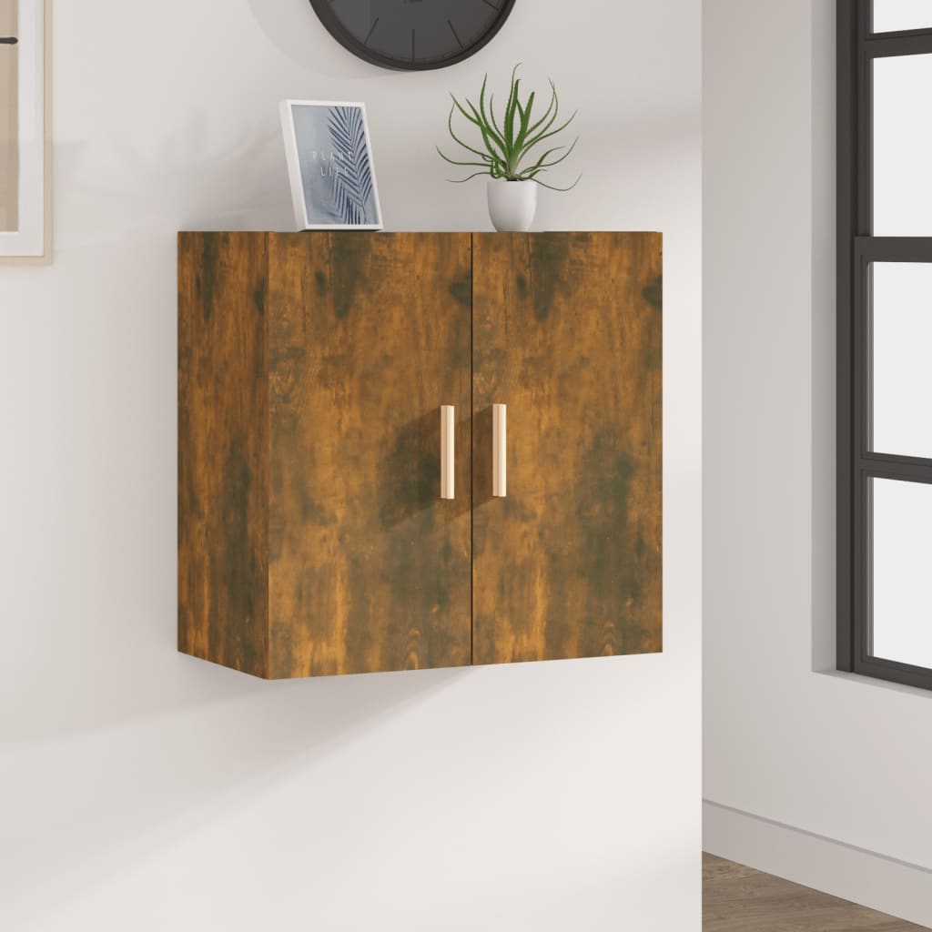 Wall Cabinet Smoked Oak 60x30x60 cm Wood Material