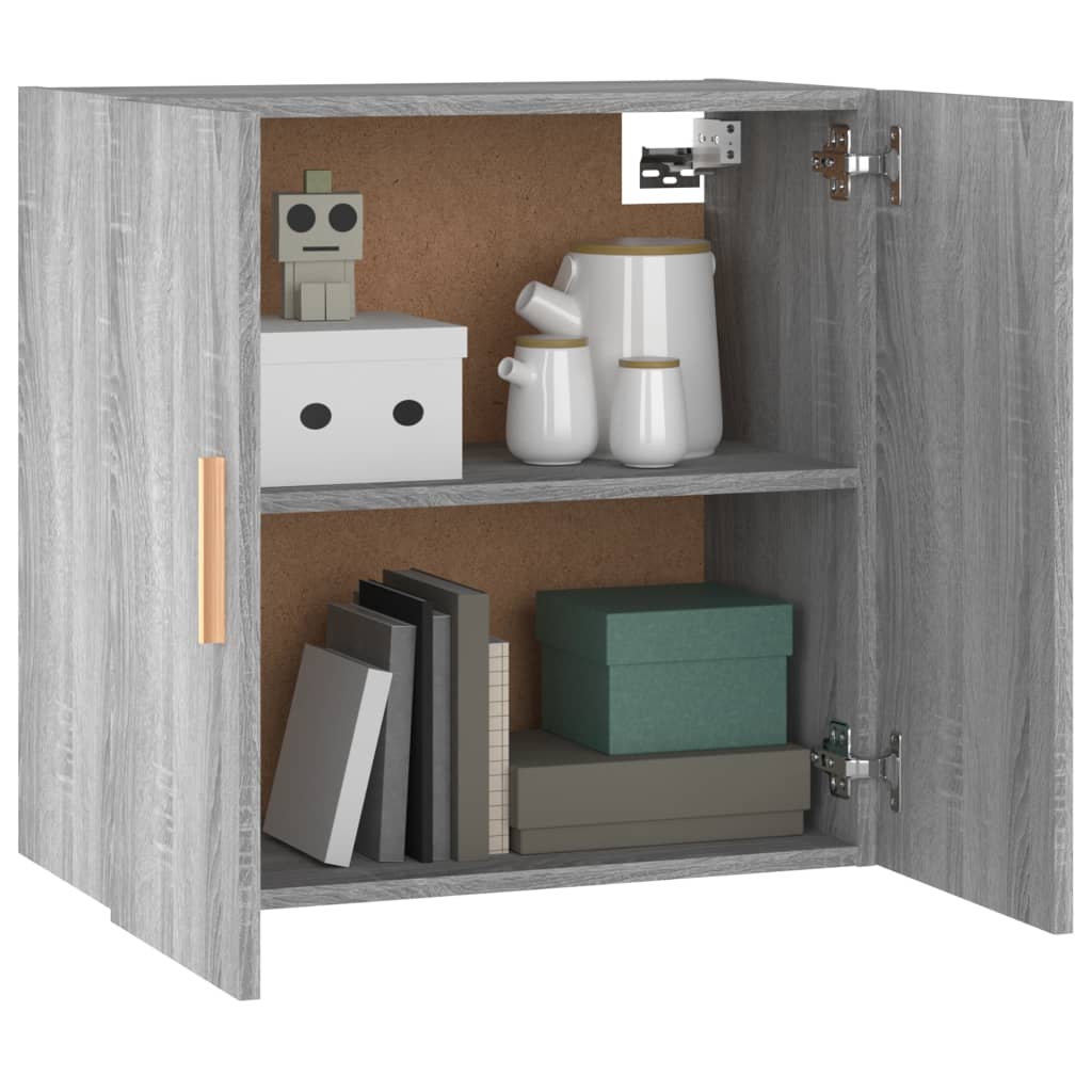 Wall Cabinet Gray Sonoma 60x30x60 cm Wood Material