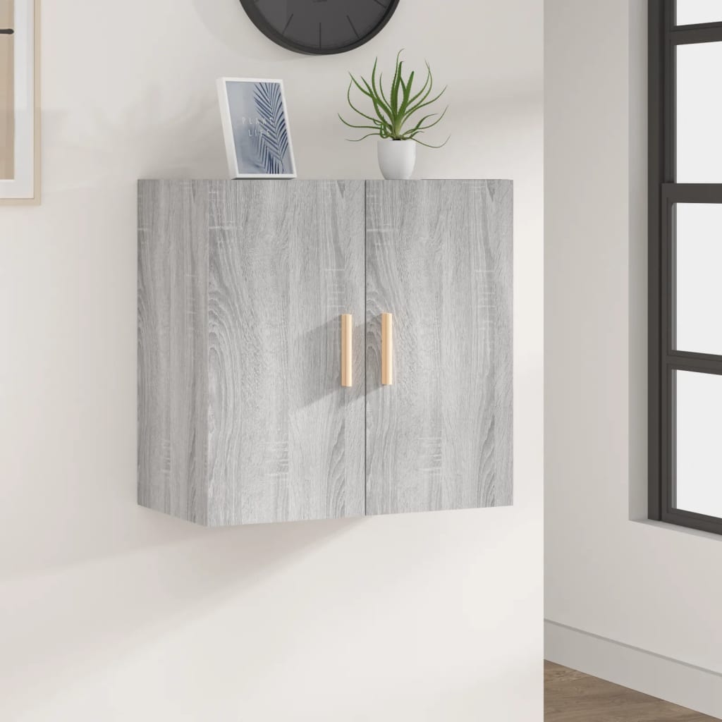 Wall Cabinet Gray Sonoma 60x30x60 cm Wood Material