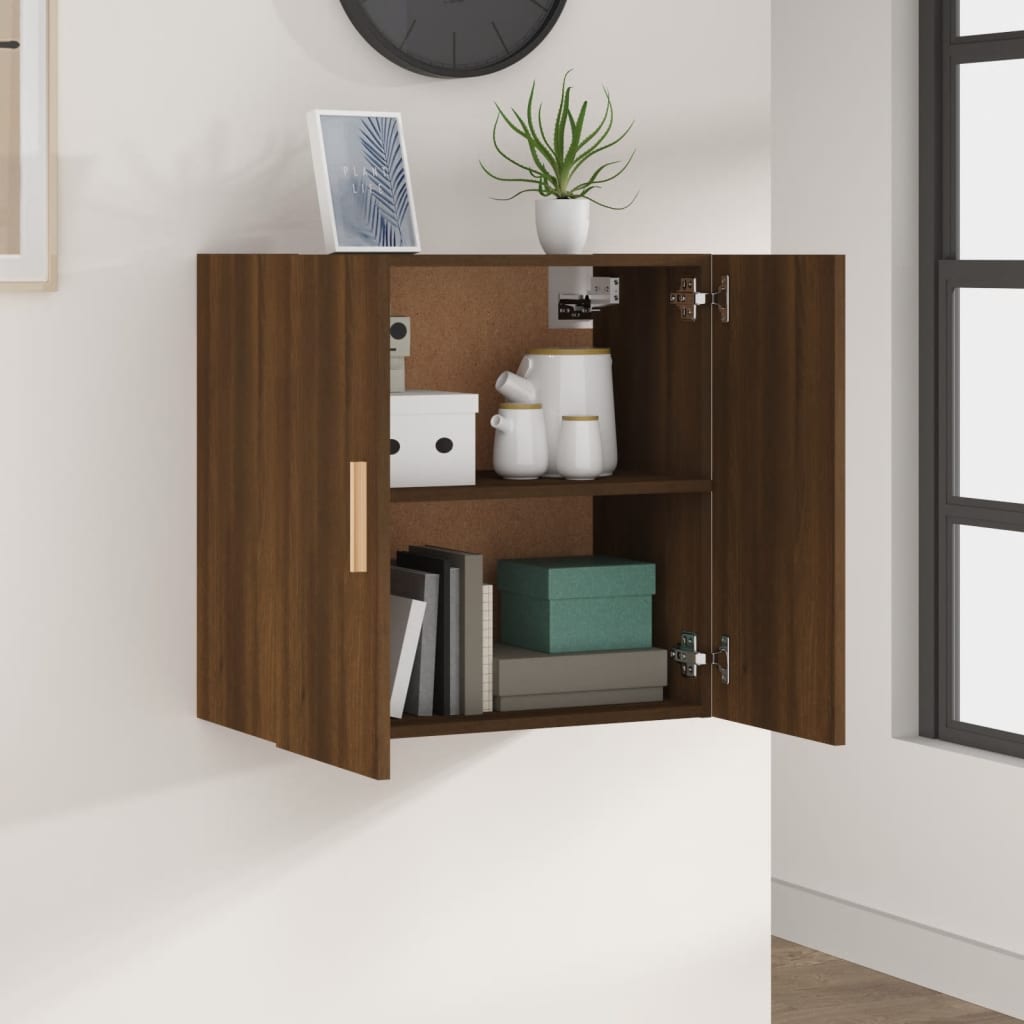 Wall Cabinet Brown Oak Look 60x30x60 cm Wood Material